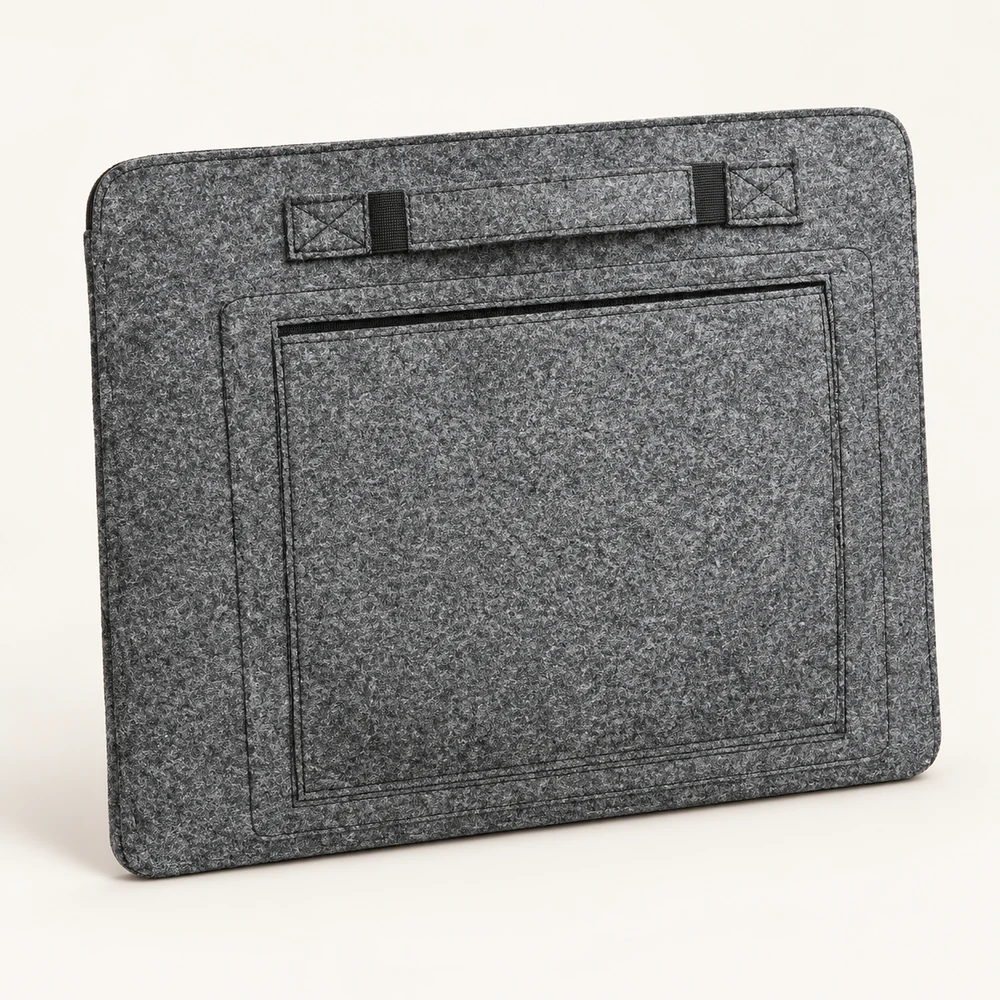 Grey Felt Carry-Handle Laptop Sleeves - view 2